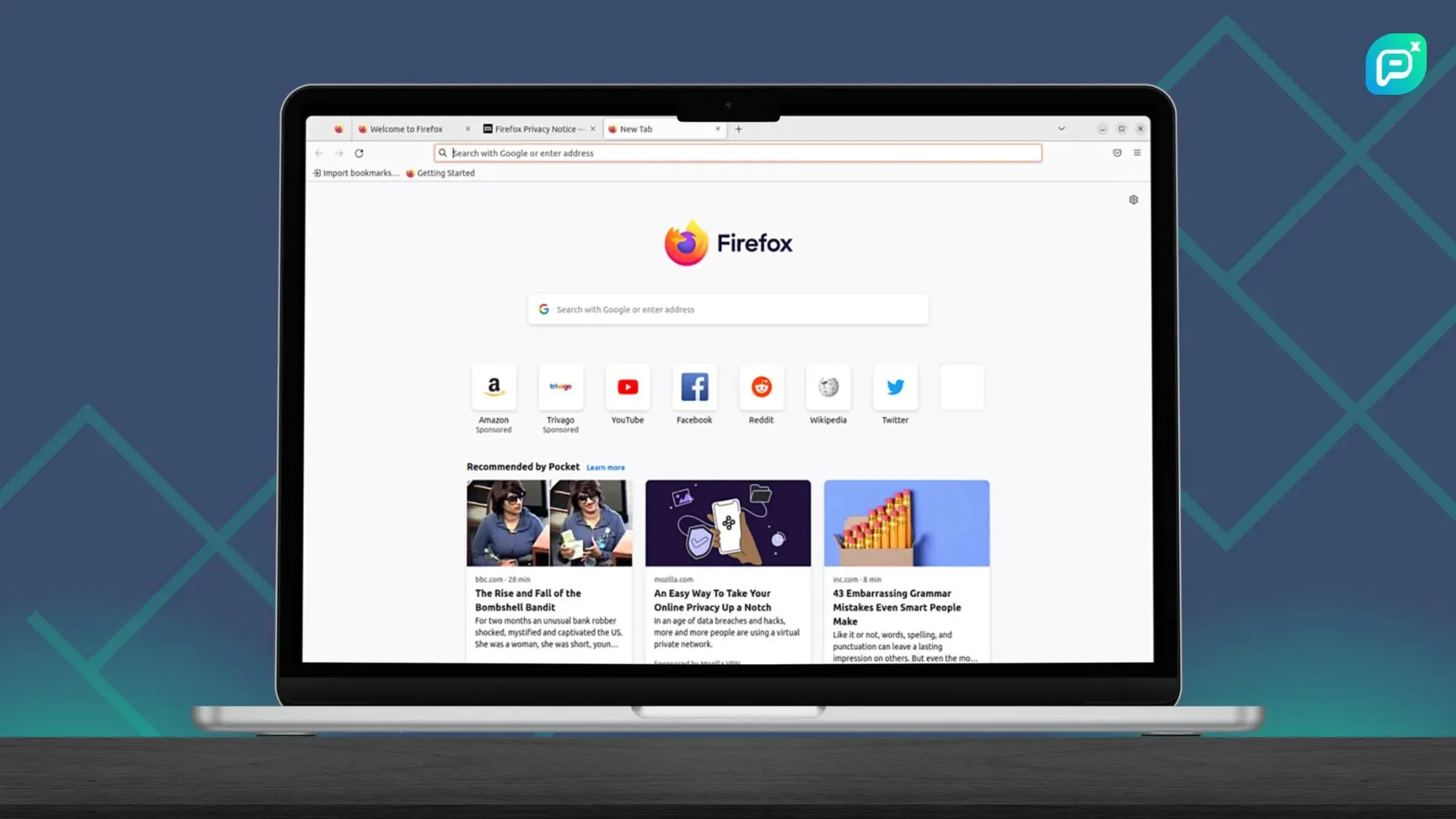 ภาพแสดงหน้าจอเบราว์เซอร์ Mozilla Firefox