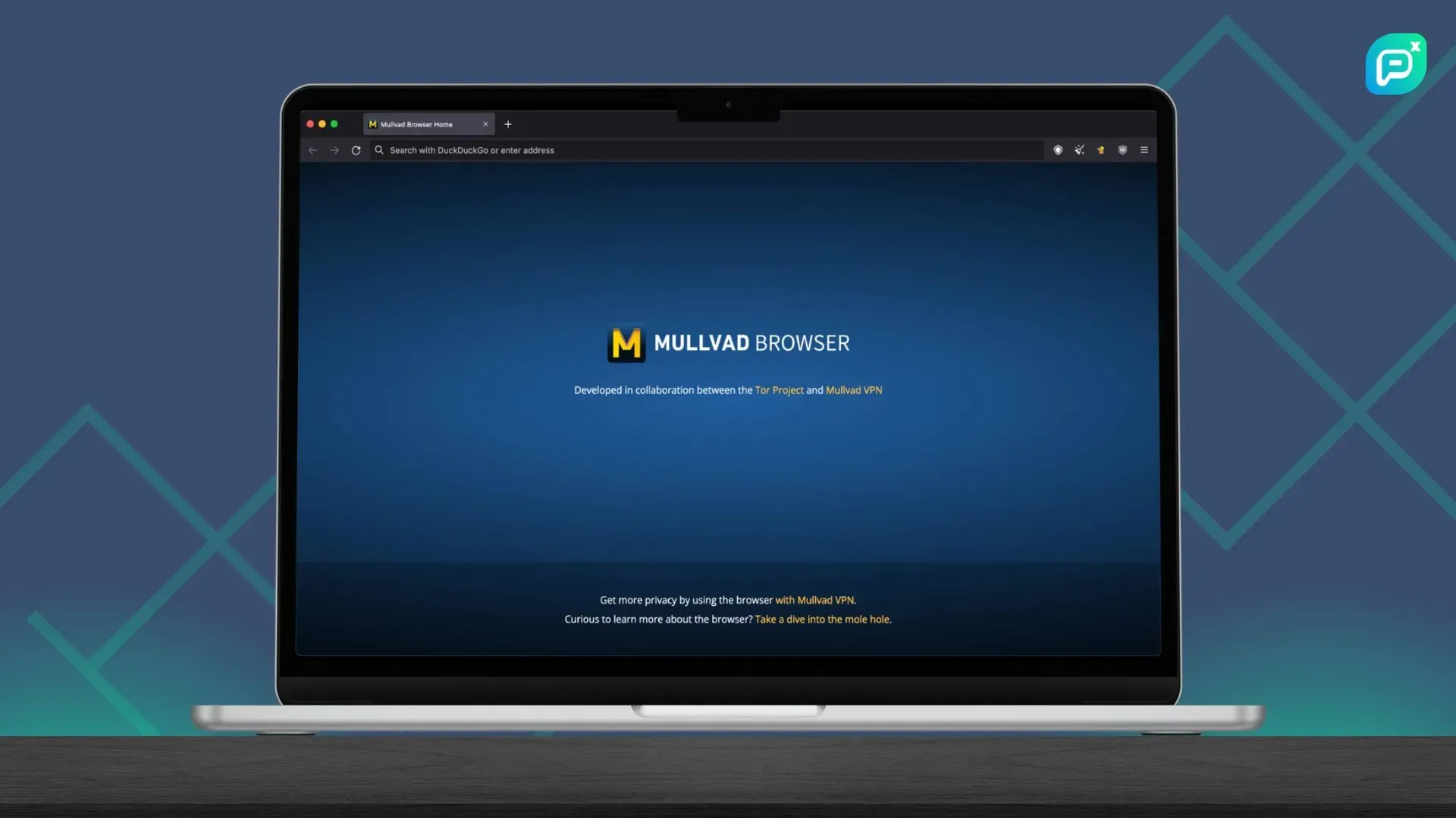 ภาพแสดงหน้าจอเบราว์เซอร์ Mullvad Browser